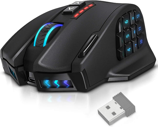 Venus Gaming Mouse RGB Wired, 16400 DPI High Precision Laser Programmable MMO Computer Gaming Mice