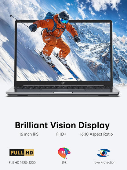 Light Gaming Laptop, ΑΜD Ryzen R2544 Processor, 16Inch Laptop Computer with 16GB DDR4 512GB SSD, Windοws 11 Laptop with 1920P FHD Display, Wifi, USB3.2, Type_C