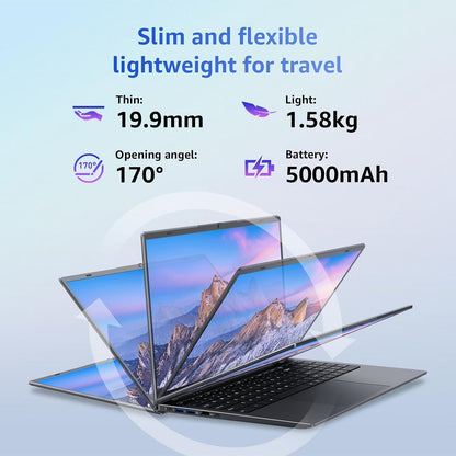 Laptop, 12GB LPDDR5 RAM 1TB SSD, 15.6 Inch Laptop Computer, N95 Quad Core Processor(Beat to N5095,6500Y), up to 3.4Ghz, Wifi 5, BT 5.0, USB-C, Fingerprint,Gray