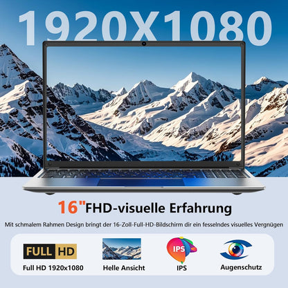 Laptop 16-Inch 8GB DDR 256GB SSD Portable Laptop Computer, Expandable to 1TB, AMD A9-9400 Radeon R5 CPU up to 3.2 Ghz, 9000Mah Battery, Numeric Keypad, USB 3.0, Dual-Band Wifi, Webcam, Slim Laptops